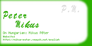 peter mikus business card