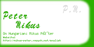 peter mikus business card